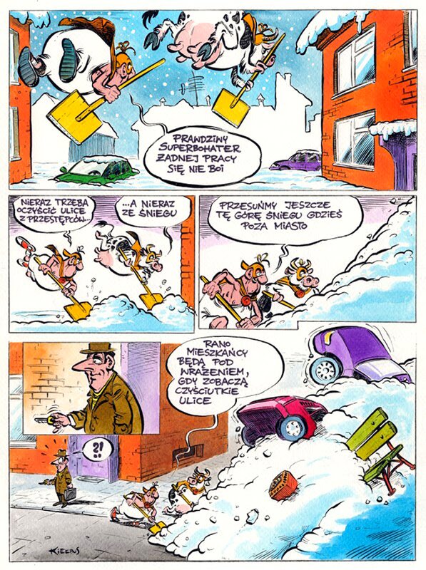 Slawomir Kiełbus, Milkymen - Déneigement - Planche originale