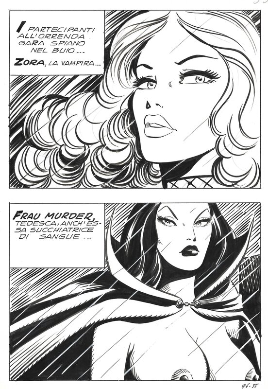 Balzano Birago, Zora la vampira#96, Il Dottor Morten, planche n°55, 1975. - Planche originale