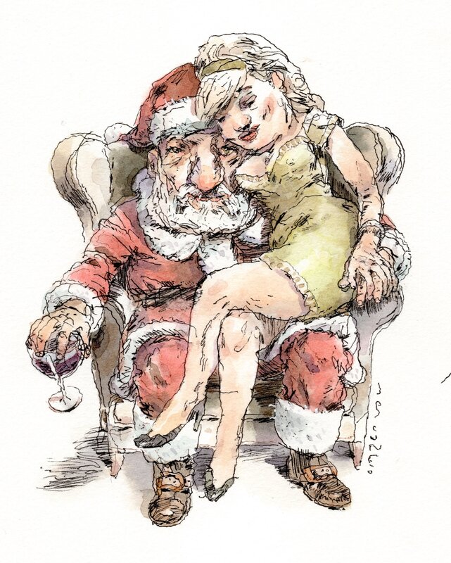 En vente - 43- Mrs Claus par John Cuneo - Illustration originale