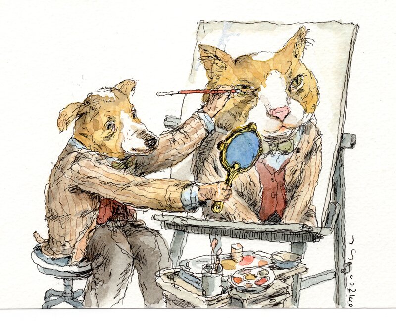 For sale - 51- Know thyself by John Cuneo - Original Illustration