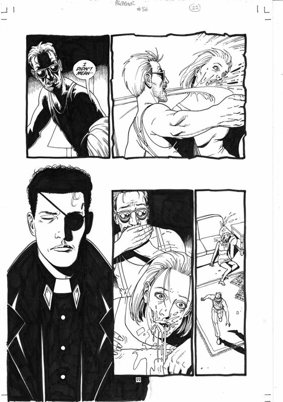 Preacher #56 p22 par Steve Dillon - Planche originale