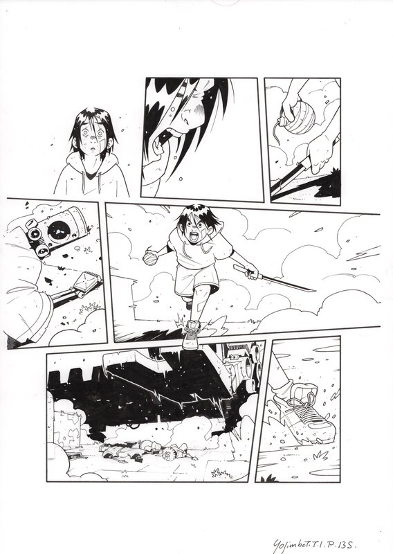 For sale - Sylvain Repos, Planche originale de la page 135 du tome 1  Yojimbot - Comic Strip