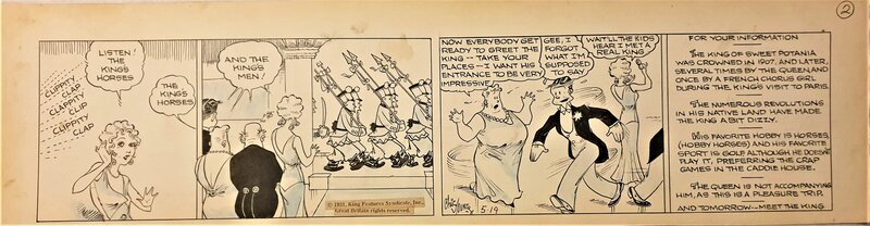 Chic Young, Alex Raymond, Blondie - Daily Strip du 19 mai 1931 - Planche originale