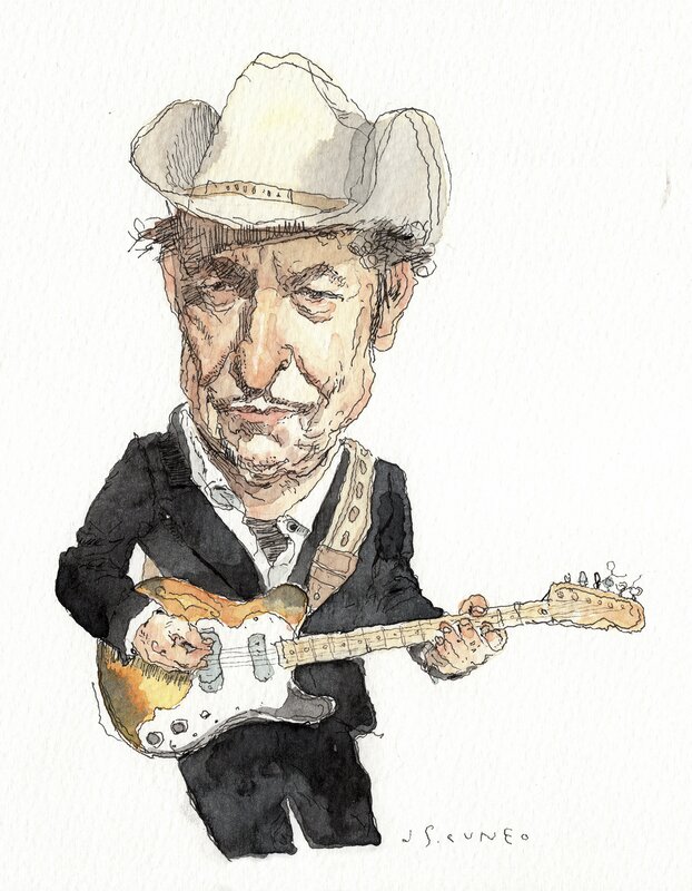 For sale - 15- Bob Dylan by John Cuneo - Original Illustration