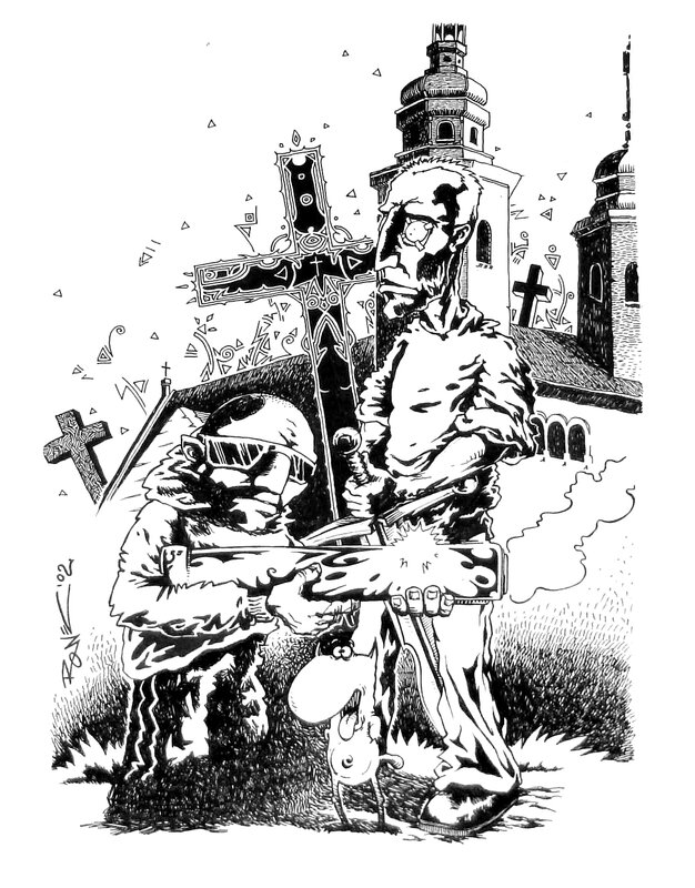 Angus i Derek par Hubert Ronek - Illustration originale