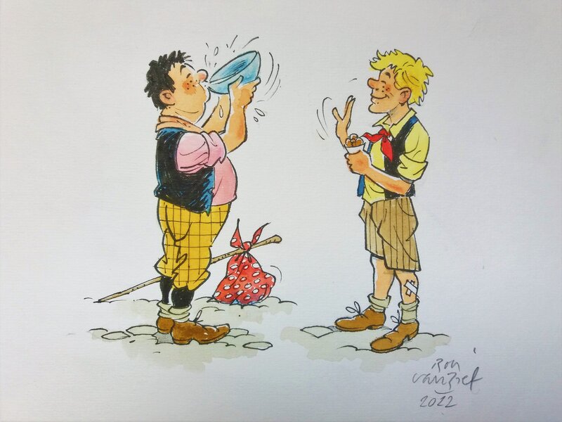 Ron Van Riet, Willy Vandersteen, Little Robert & Bertrand - Illustration originale