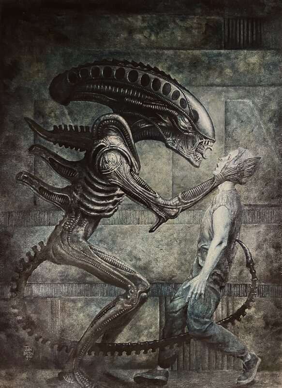 John Bolton - Alien Cover - Aliens Earth War #2 - Original Cover