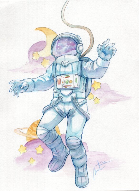 Spaceman by Marlon Teunissen - Original Illustration