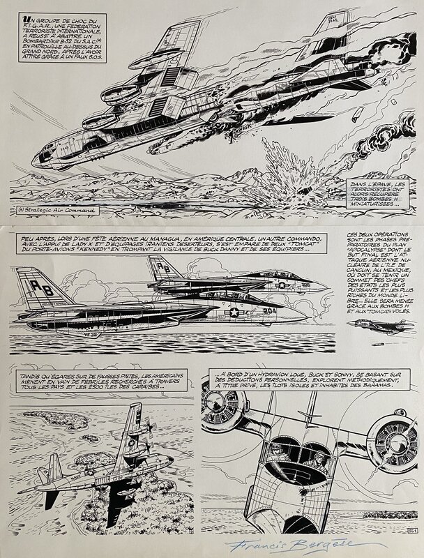 Francis Bergèse, Jean-Michel Charlier, Buck Danny - Le feu du ciel - T43 p1 - Comic Strip