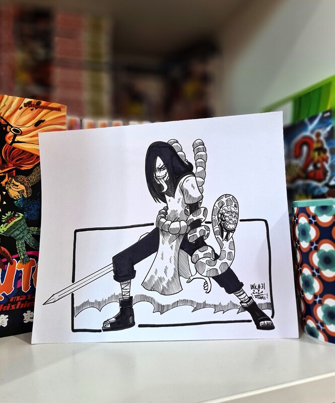 En vente - oTTami, Dessin original de l'Inktober 2020 : Orochimaru ! - Illustration originale