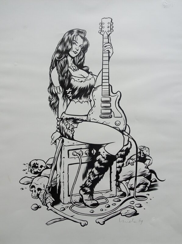 Erik Kriek, Stone Age Rock chick - Illustration originale