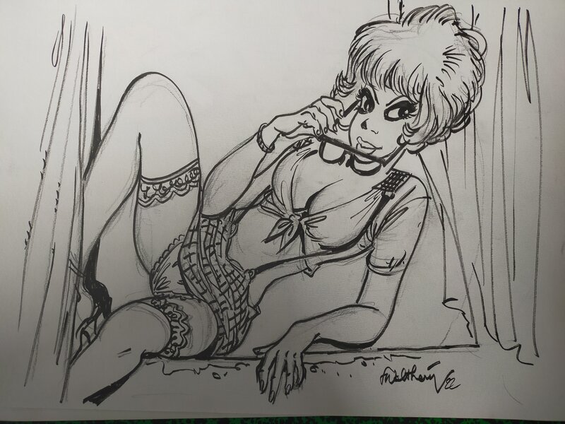 Natacha lunettes by François Walthéry - Original Illustration