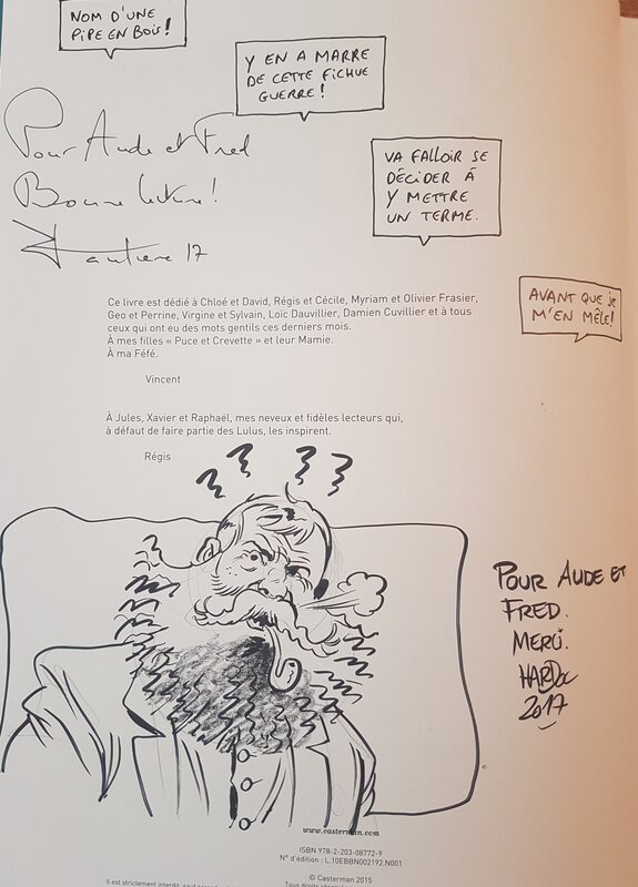 Dédicace de Hardoc dans la guerre des lulus tome 3 - Sketch