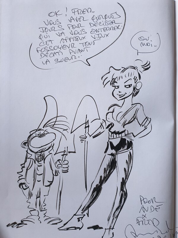 Dédicace de Hardy dans Pierre Tombal tome 32 - Dédicace