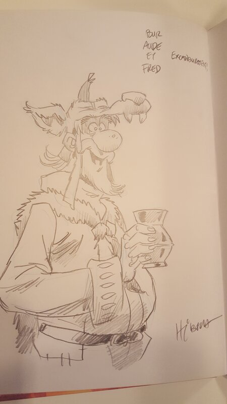 Dédicace de Hubsch dans le chant d'excalibur tome 6 - Sketch