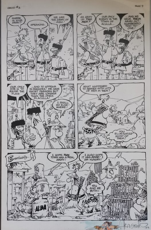 Groo #3 page 9 par Sergio Aragonés - Planche originale