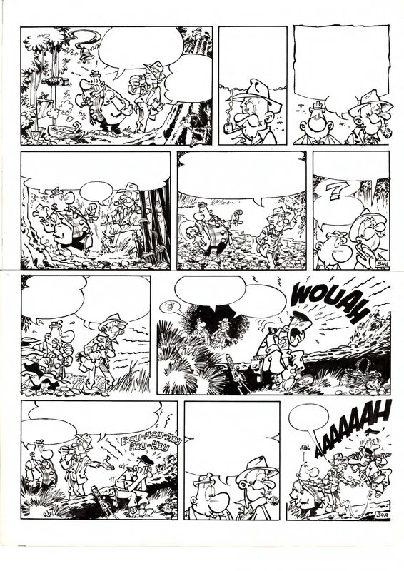 For sale - Greg, Planche ORIGINALE N°34  D'ACHILLE TALON ET LE TRESOR DE VIRGULE VERSION AMERICAINE - 1981 - Comic Strip