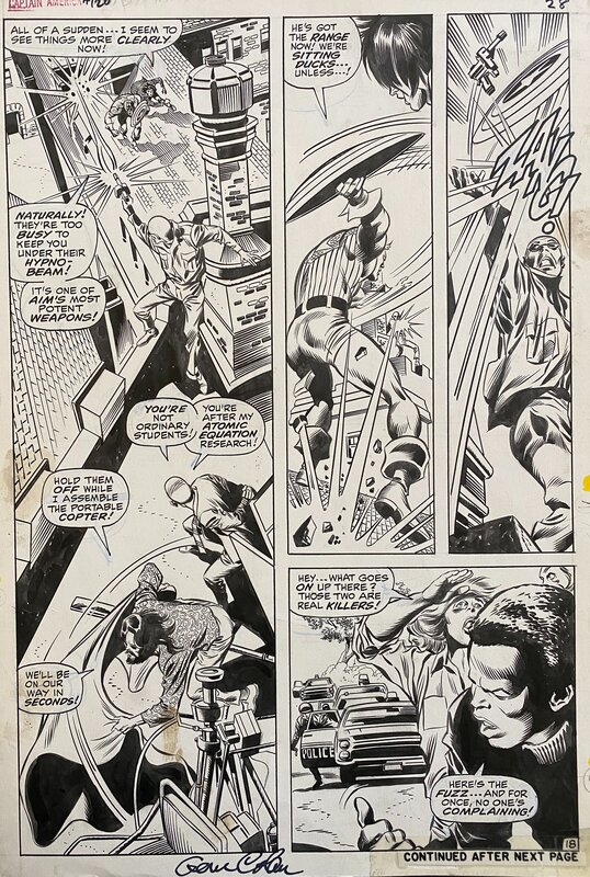 Gene Colan, Joe Sinnott, Captain America - Crack-up on campus #120 p18 - Planche originale