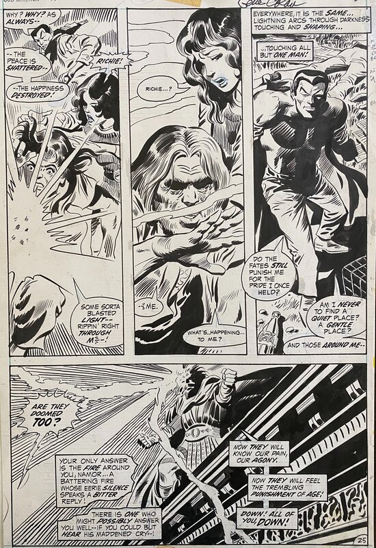 Gene Colan, Mike Esposito, Namor Sub-mariner - Mind-quake! #43 p25 - Planche originale