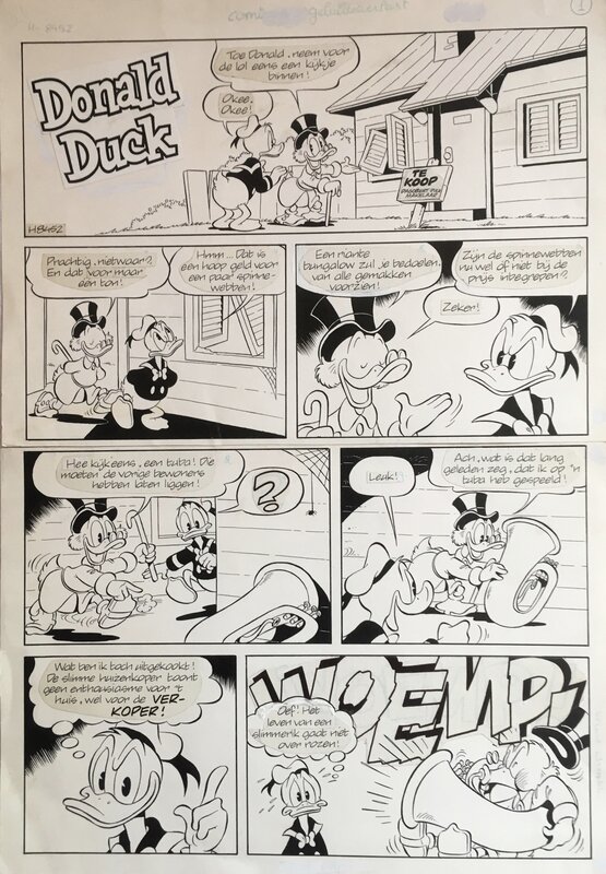 Marçal Abella Bresco, Leendert-Jan Vis, Studios Disney, Planche Original Disney - Donald Duck - Geluidsoverlast = Pollution sonore - Comic Strip