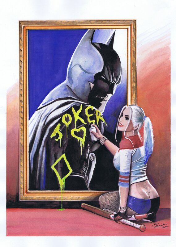 John Heijink, Harley Quinn en Joker - Original Illustration