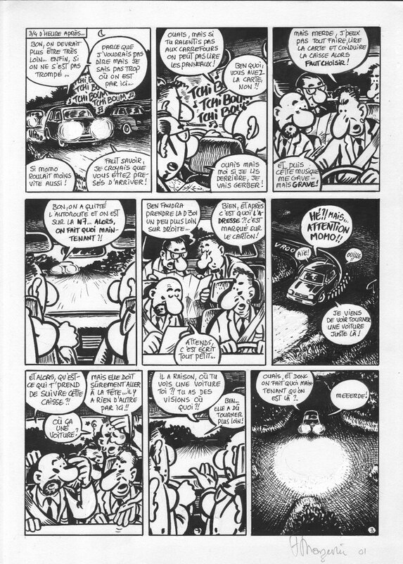 Frank Margerin, Momo le coursier (tome 1 - planche 3) - Planche originale