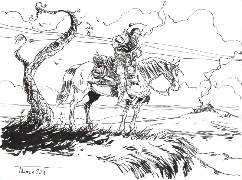 Cavalier by Tiburce Oger - Original Illustration