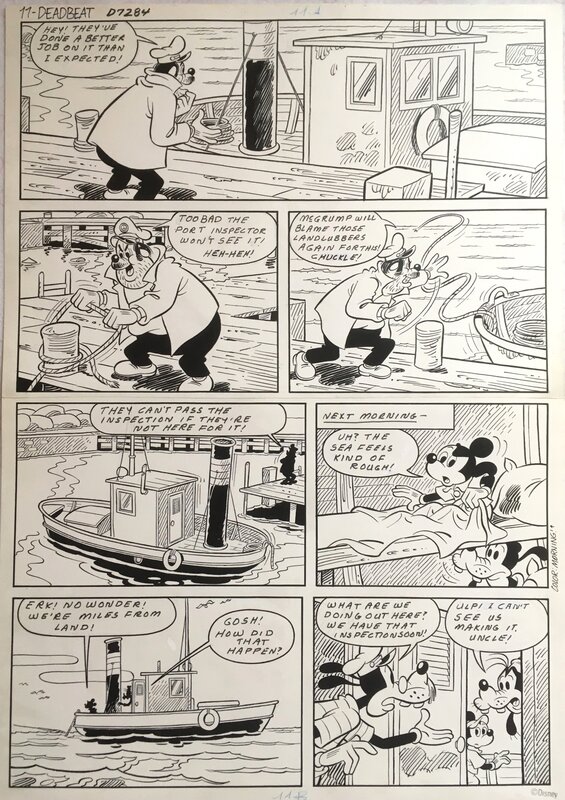 ANTONI BANCELLS PUJADAS, Studios Disney, Planche Original Disney 'MICKEY MOUSE - THE DEADBEAT' - Comic Strip