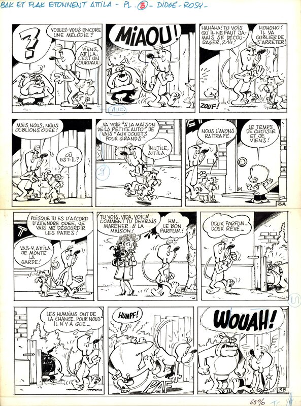 En vente - Didgé, Maurice Rosy, Derib, Didgé : Attila tome 5 planche 3 - Planche originale