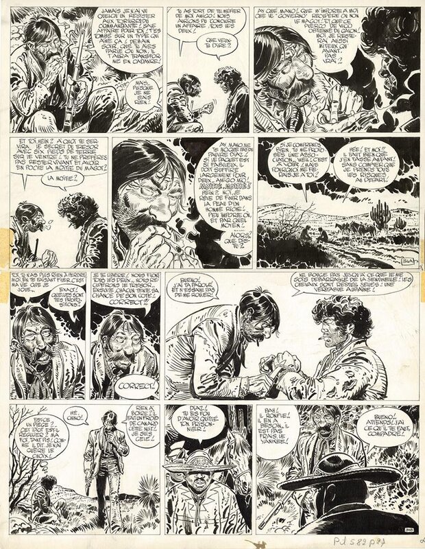 Jean Giraud, Jean-Michel Charlier, 1970 - Blueberry : Festival de Diaz - Planche originale