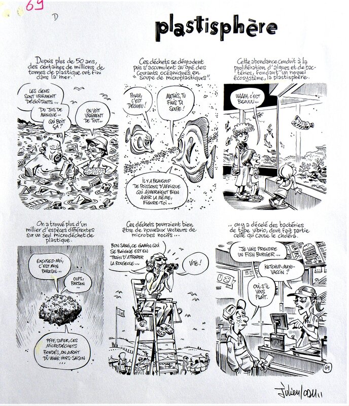For sale - Zéropédia – Volume 2 » Qu’est-ce que La Plastisphère ? » – Planche originale – Julien Solé / Fabcaro - Comic Strip