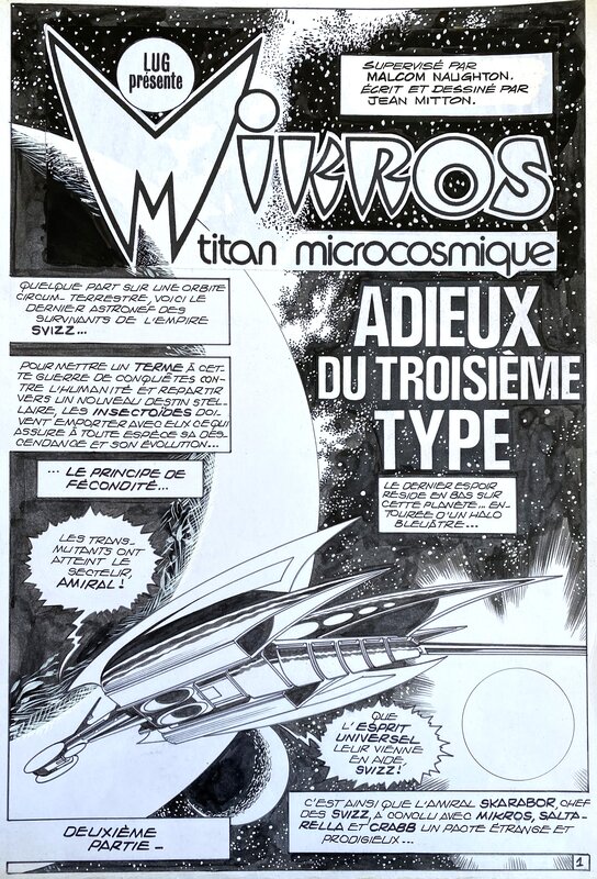 Jean-Yves Mitton, Mikros - Titans #51 - planche n°1 - Adieu du troisième type - Planche originale