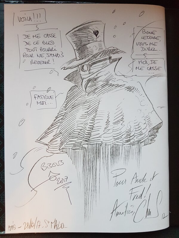 Pascal Regnauld, Dobbs, Dédicace de Regnault dans l'homme invisible tome 1 - Sketch
