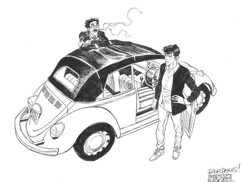Martinello, illustration Dylan Dog, Groucho et Cox, 2022. - Illustration originale