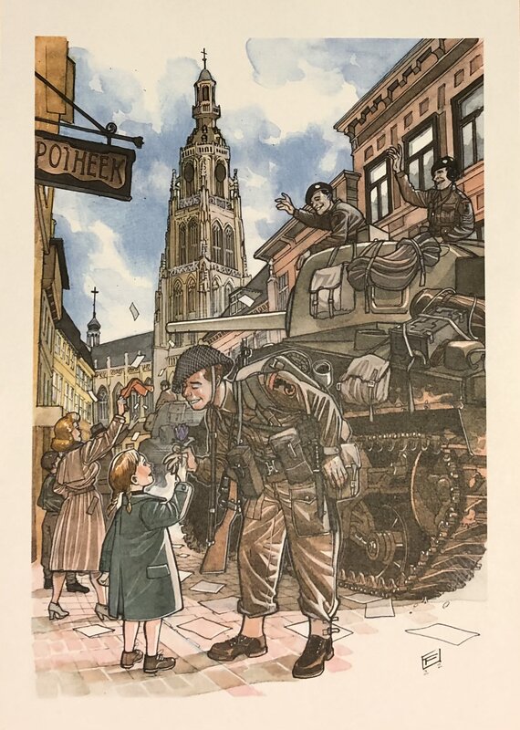 Davide Fabbri Liberation of Breda 1944 - Original Illustration