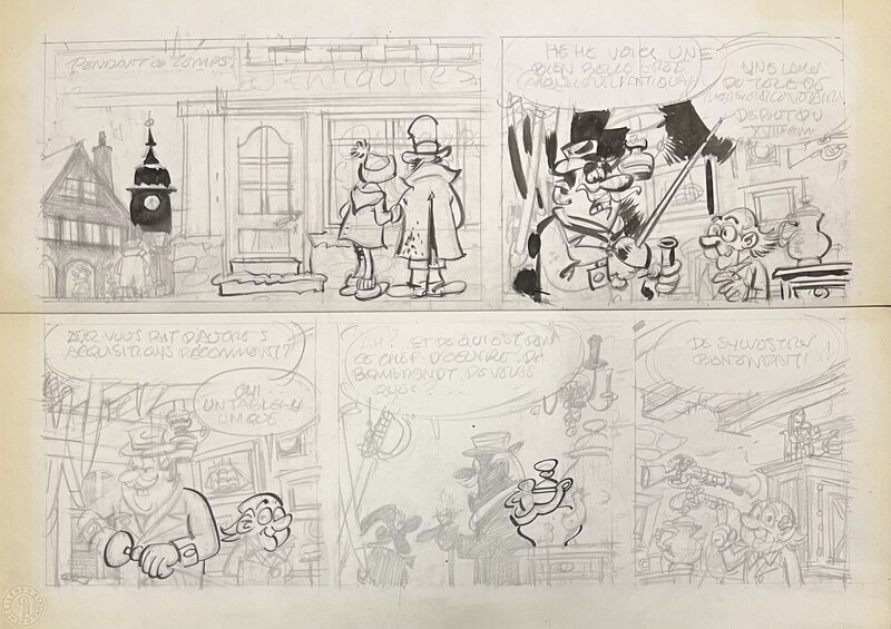 For sale - Raymond Macherot, Une des rares planches du quatrième épisode inachevé : - Comic Strip