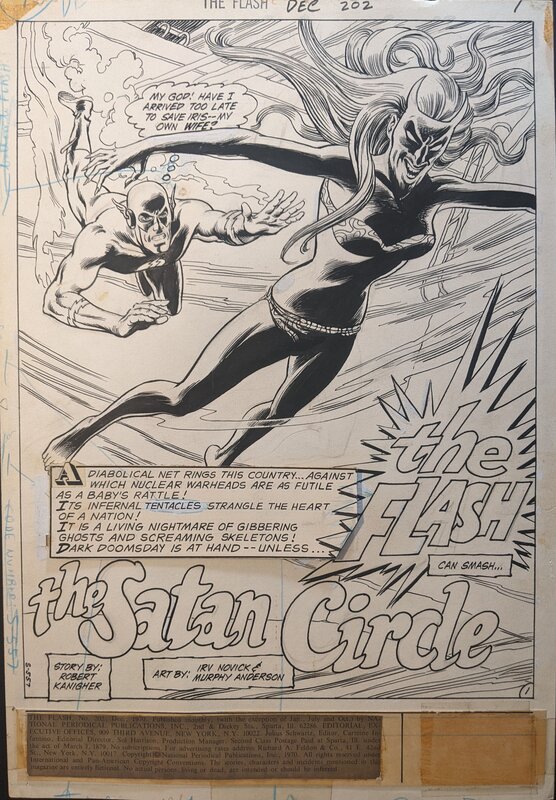 Irv Novick, Murphy Anderson, The Flash (Vol. 1) #202, page 1 - The Satan Circle (title splash page) - Comic Strip