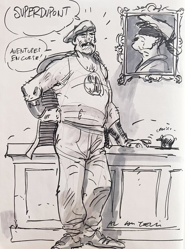 Superdupont by Al Coutelis, Gotlib - Sketch