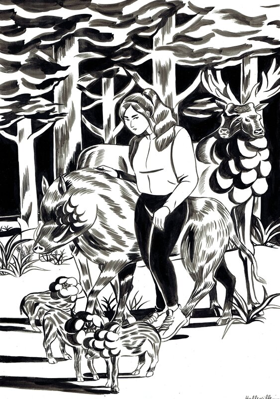 En vente - Elizabeth Holleville, Immonde - Nour - illustration - Illustration originale