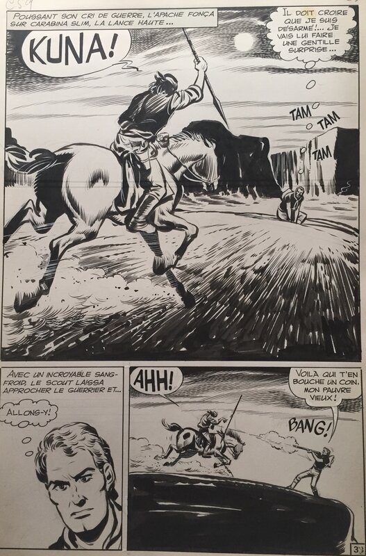 Bramante, Carabina Slim#9, planche 33, 1968. - Comic Strip