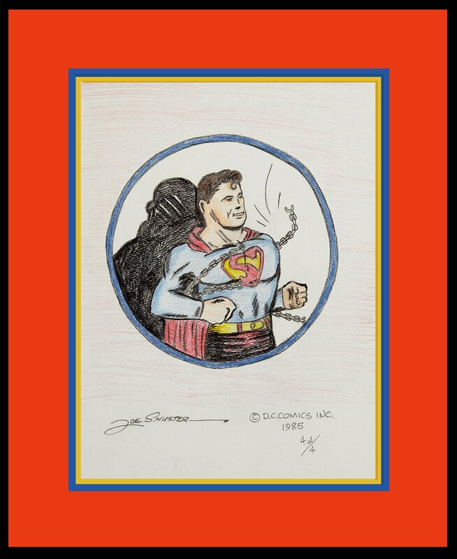 Joe Shuster Superman Commission 1985 San Diego CC - Illustration originale