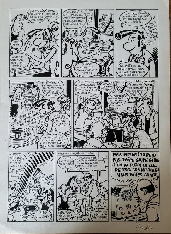 Radio Lucien par Frank Margerin - Planche originale