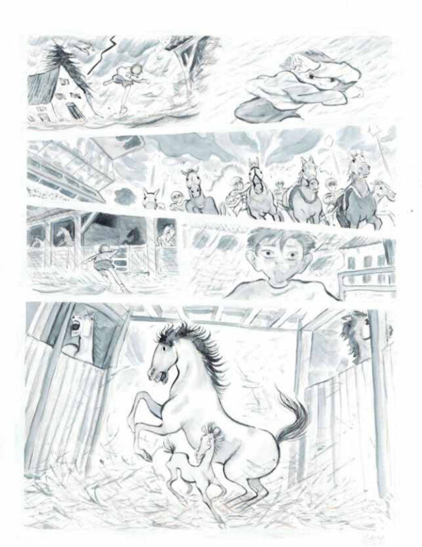 Jérémy Moreau, Jérémie Moreau, Jérémie Moreau - Tempête au Haras page 31 - Planche originale