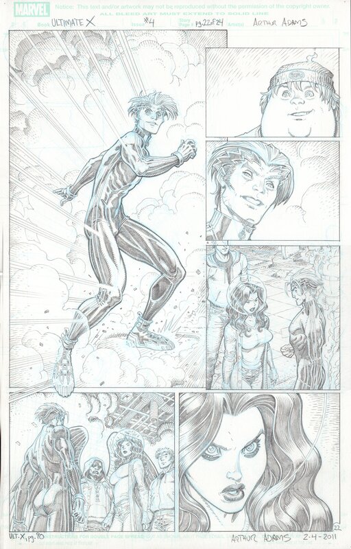 Ultimate X #4 Page 22 (Arthur Adams) Marvel Comics - Original art