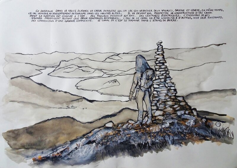 Edmond Baudoin, Les chemins de l'eau en Provence n° 29 - Illustration originale