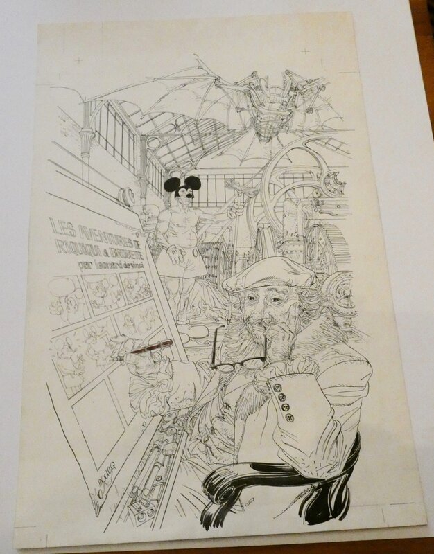François Boucq, Sacré Léonard - planche de salut - Original Illustration
