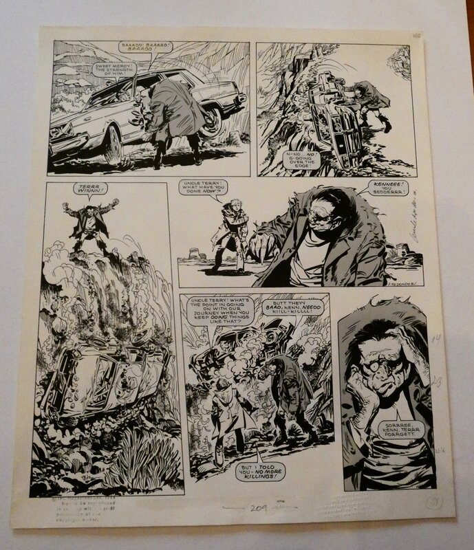 Jesús Redondo, Alan Moore, Monster ! Test crash . page 4 de l'album - Planche originale