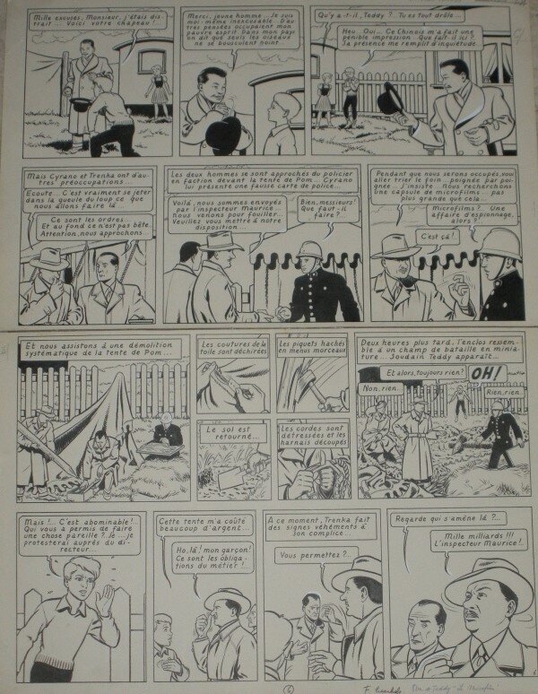 François Craenhals, Pom et Teddy - Le microfilm, 1954 - Comic Strip