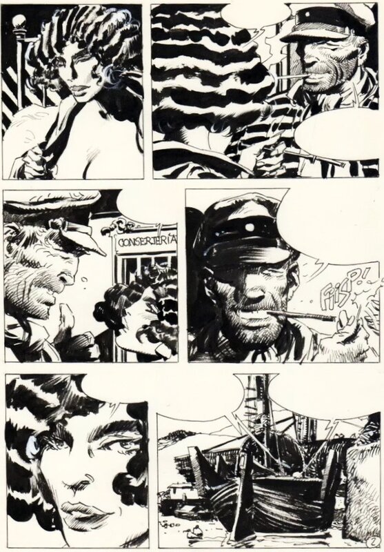 Breccia Enrique, Indico Jim, La diosa tiburón, chapitre 2, planche n°2, 1989. - Comic Strip