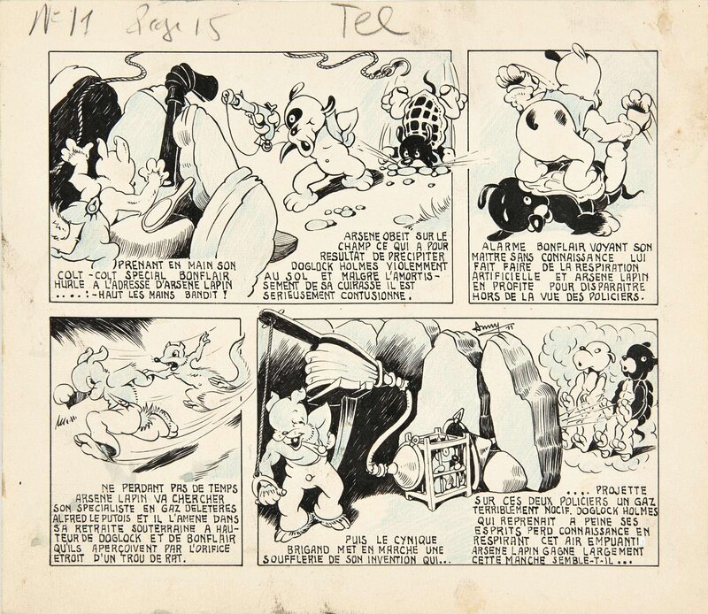 Edmond-François Calvo, Lucien Bornert, Doglock Holmès détective - Comic Strip